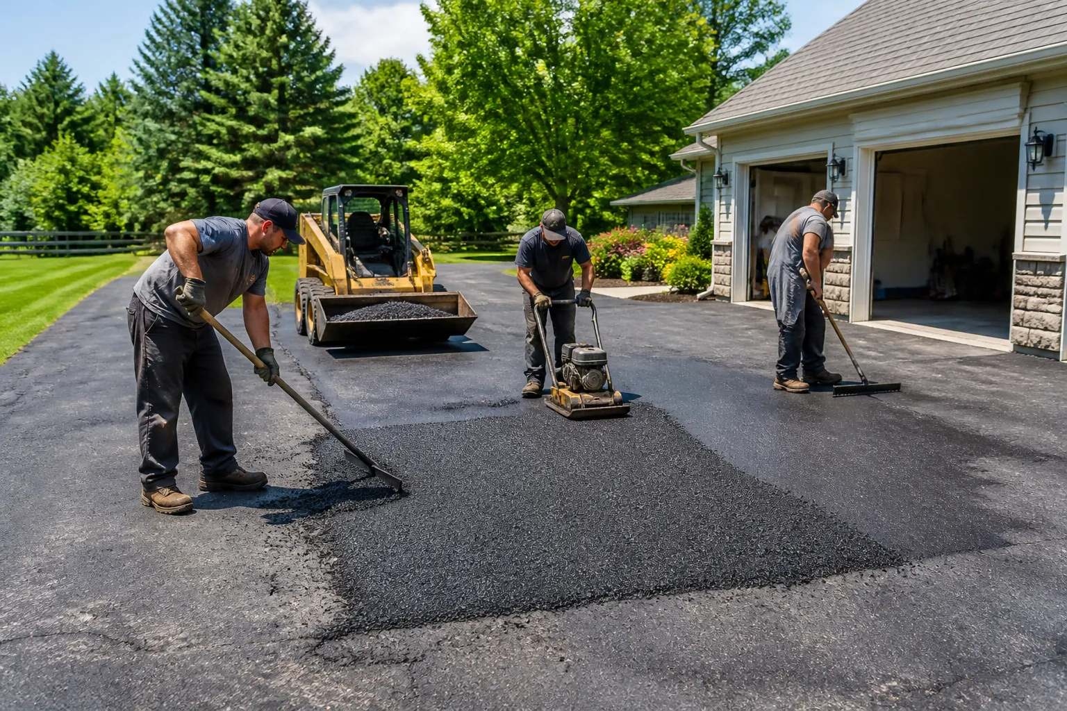 Bright asphalt repair work