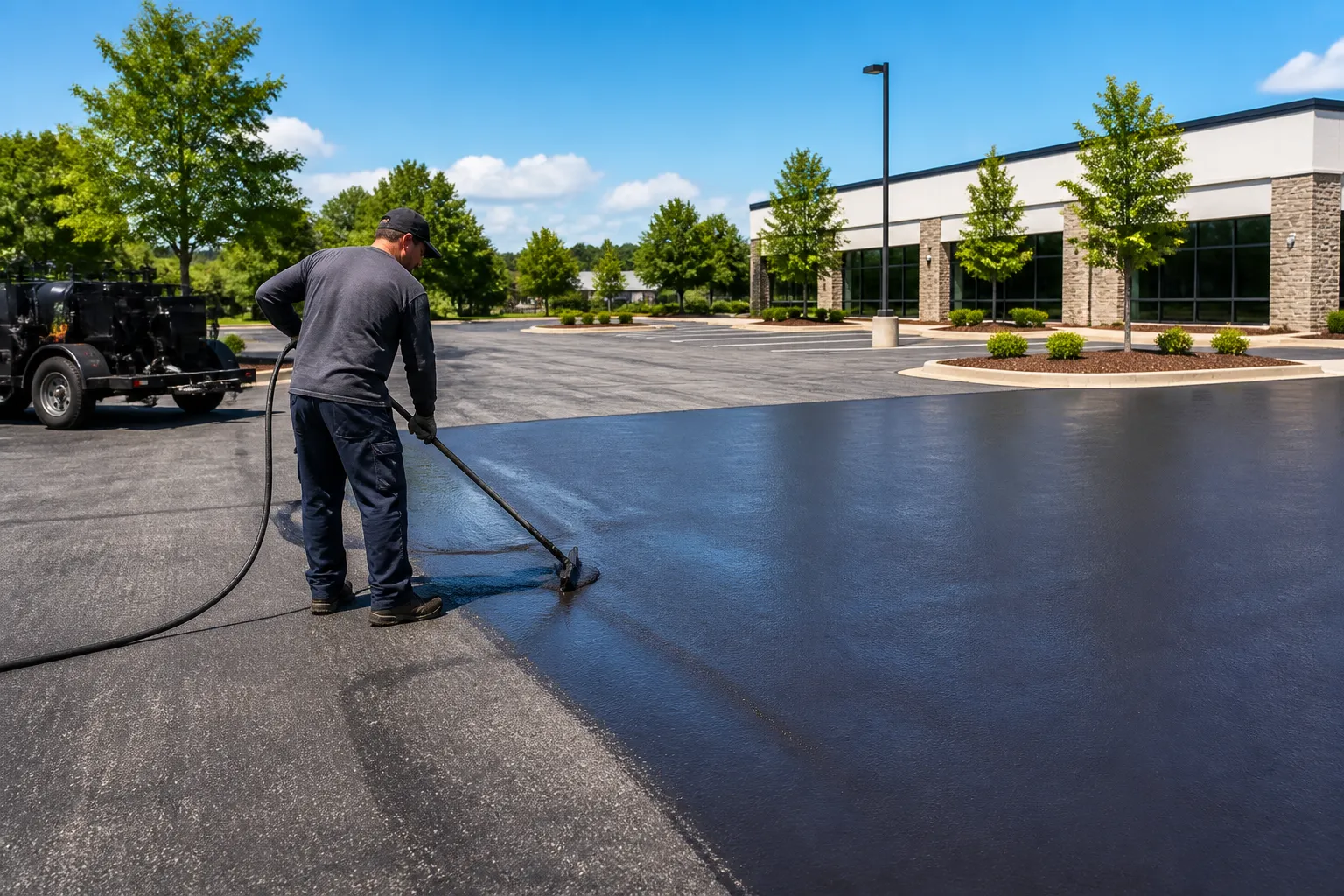 Bright sealcoating work